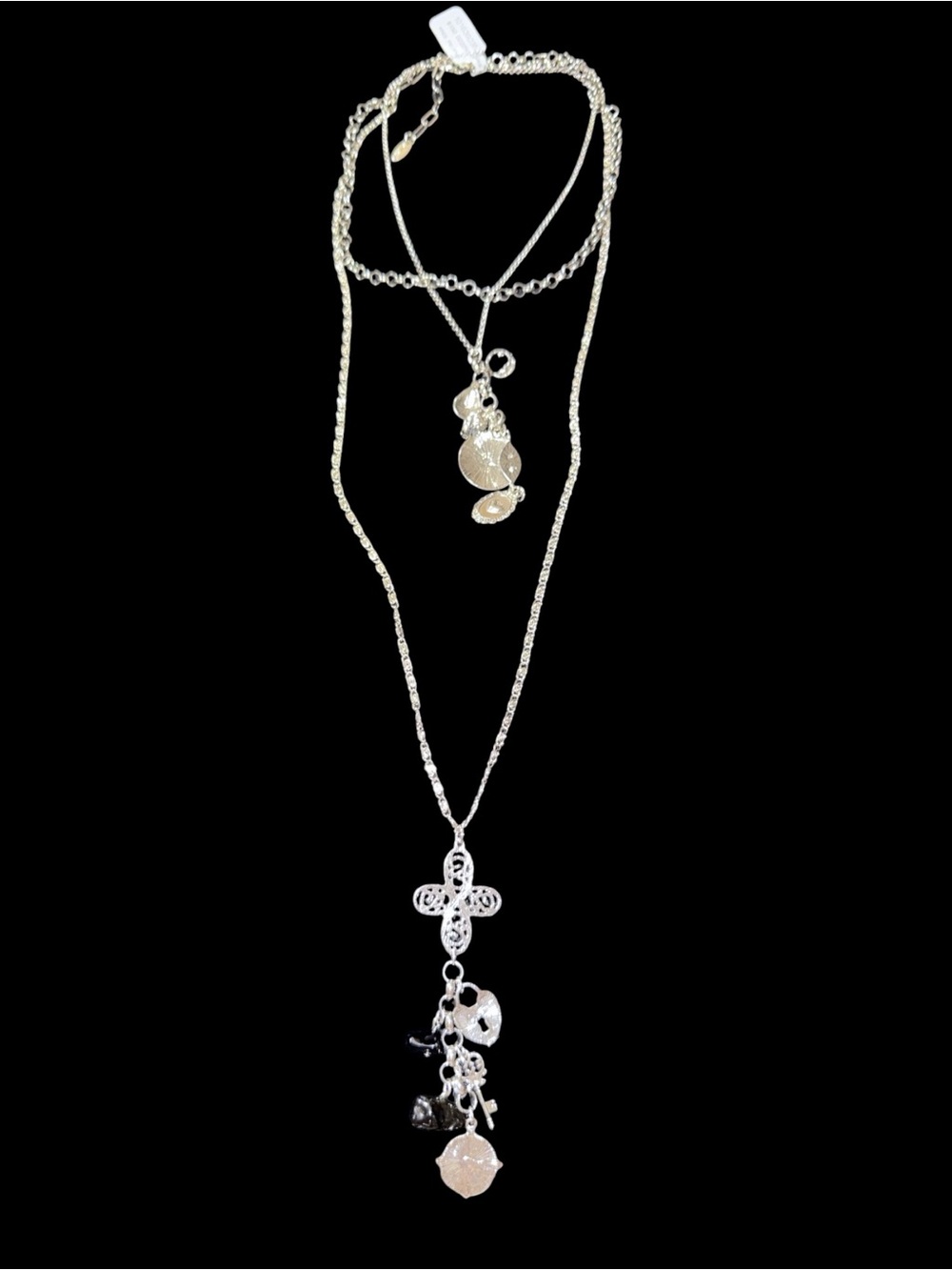NWT Free People Luelle Layer Necklace in Silver - Picture 4 of 14